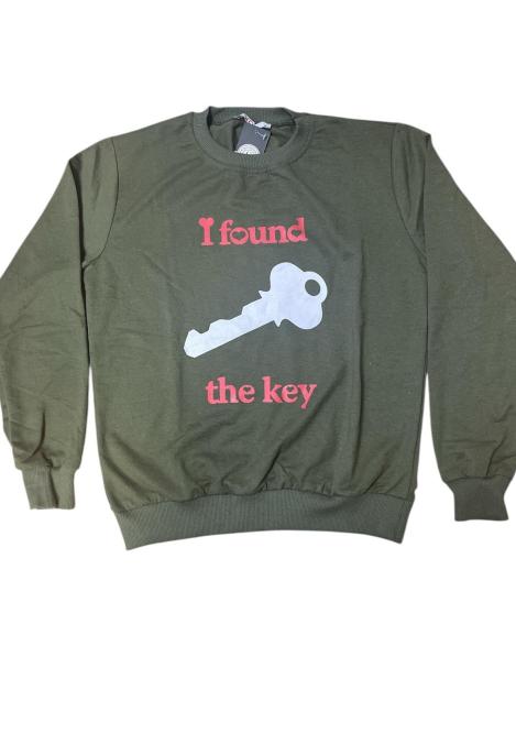 Bluza barbat ,Imprimeu alb,culoare verde inchis , En-gros