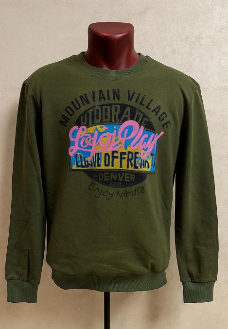 Bluza barbat ,Imprimeu colorat ,culoare verde, En-gros