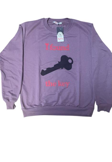 Bluza barbat ,Imprimeu negru ,culoare mov inchis, En-gros