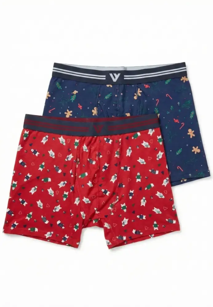 Boxeri barbati de Craciun, imprimeu emoji craciun,culoare diversificata,En-gros