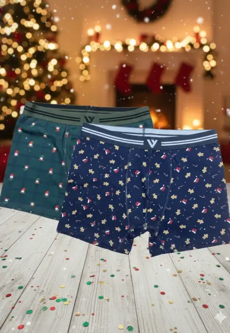 Boxeri barbati de Craciun, imprimeu emoji craciun,culoare diversificata,En-gros