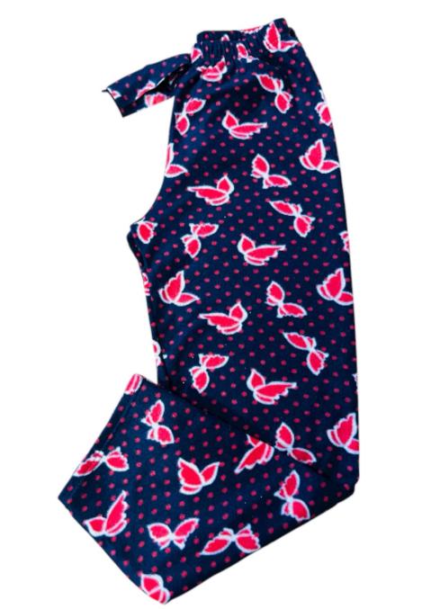 Pantaloni polar dama,culoare bleumarin cu rosu,En-gros