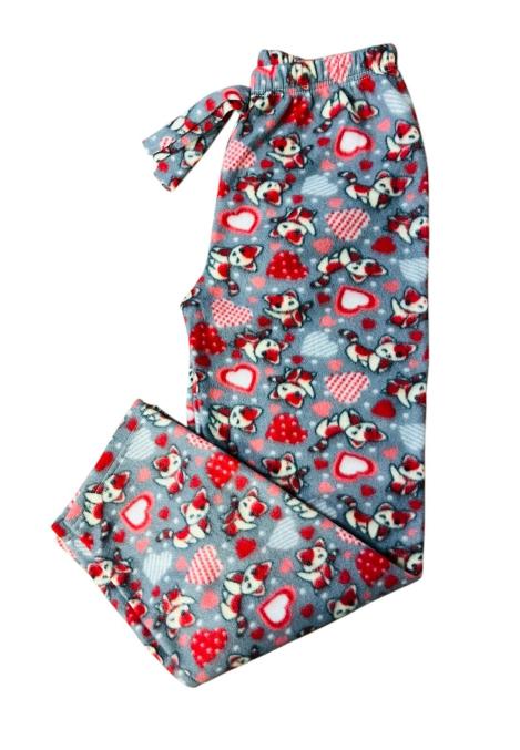 Pantaloni polar dama ,culoare gri cu rosu ,En-gros