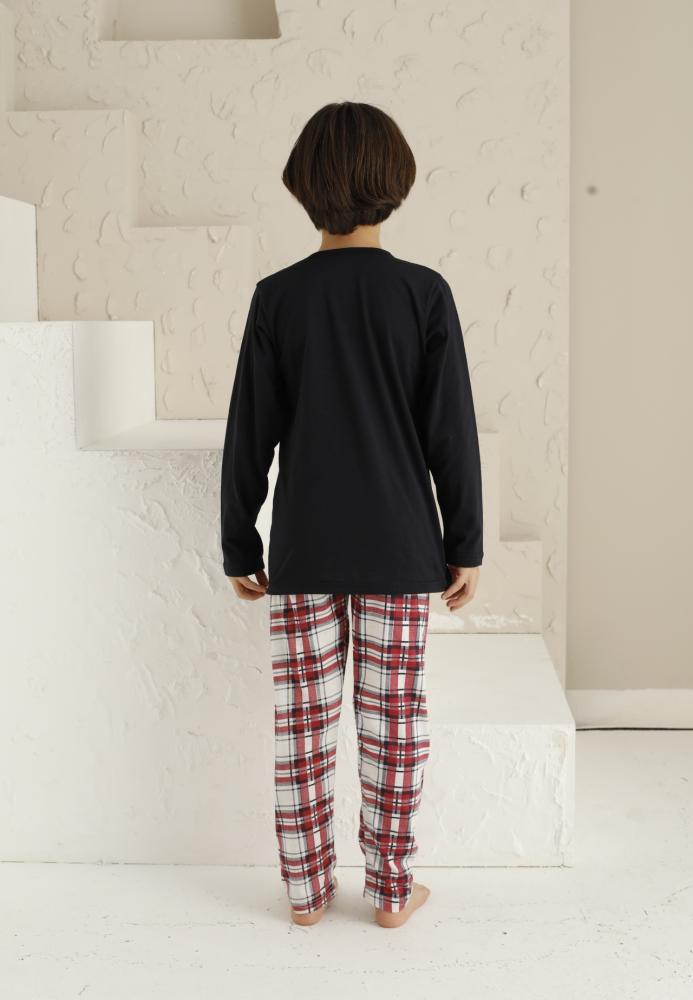 Pijama Băieți cu Maneca Lungă și Pantaloni Lungi, model ,,Copil Conceput Pentru Distractie''Culoare Negru,Engros