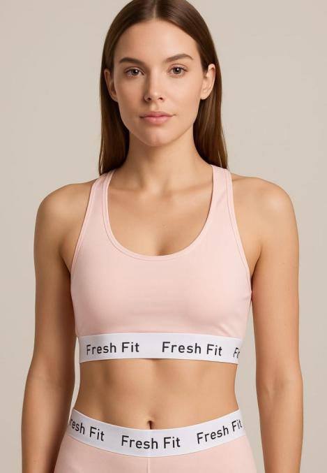 Bustieră sport Fresh Fit ,Culoare Roz Pudrat,Engros