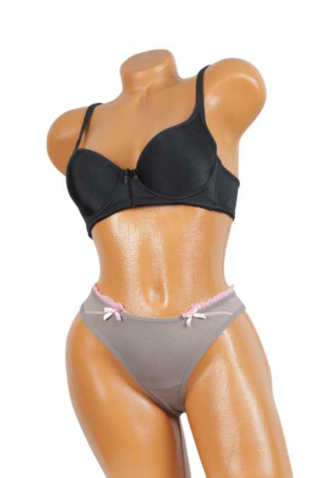 Chiloti Dama, Tanga , Dantelă și Fundiță Roz, Engros