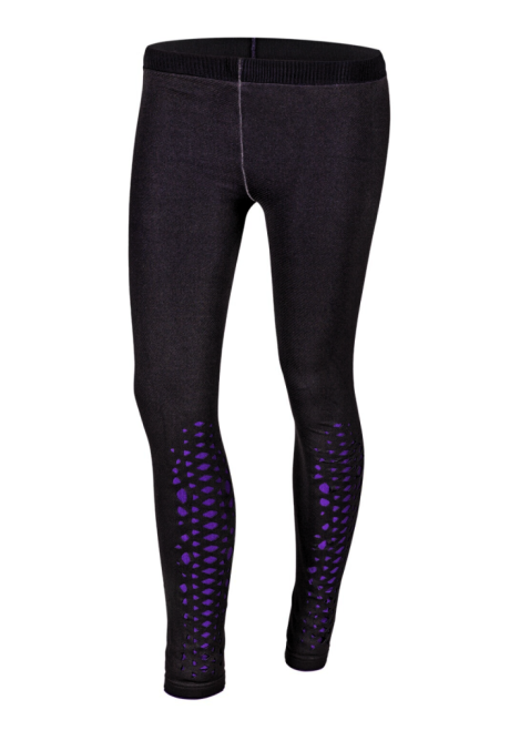 Colanți Sport Penti DUBLI – Mov Neon & Negru, Decupaj Plasă în Romburi,Engros