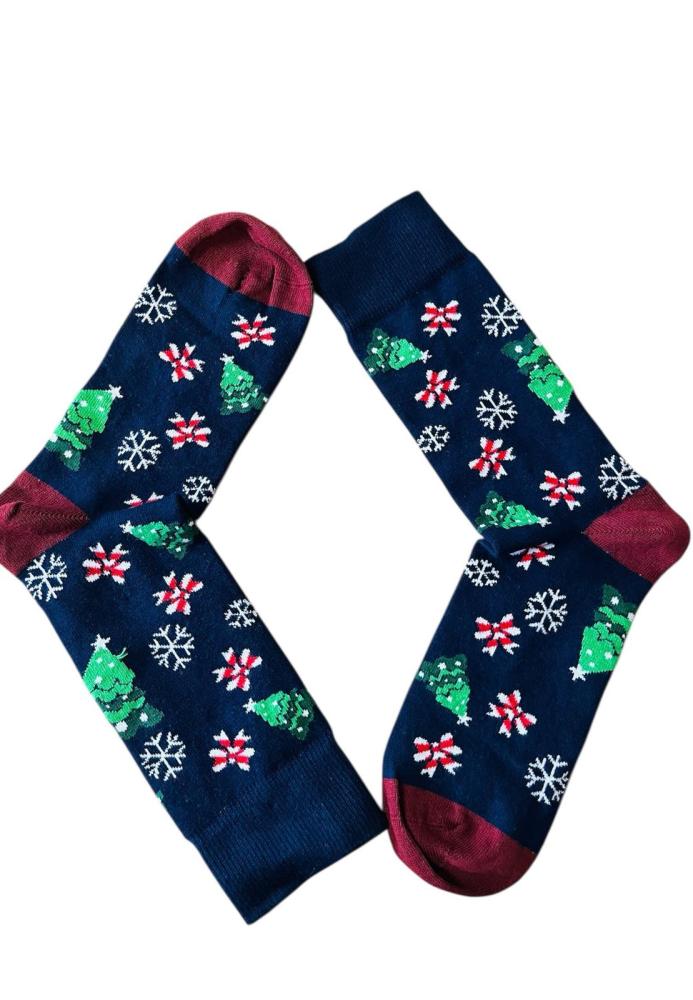 Sosete de Craciun Barbatesti ,Imprimeu bradut,Engros