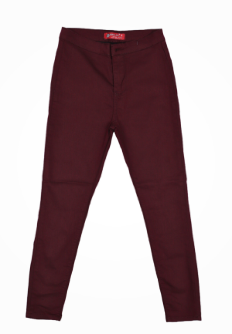 Blugi Damă Skinny Talie înaltă – Material Elastic, Subțire, Culoare Visiniu,Engros