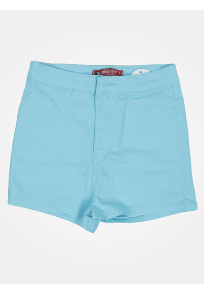 Blugi scurți damă de vară – elastici, mulați, cu buzunare la spate Bleu Engros