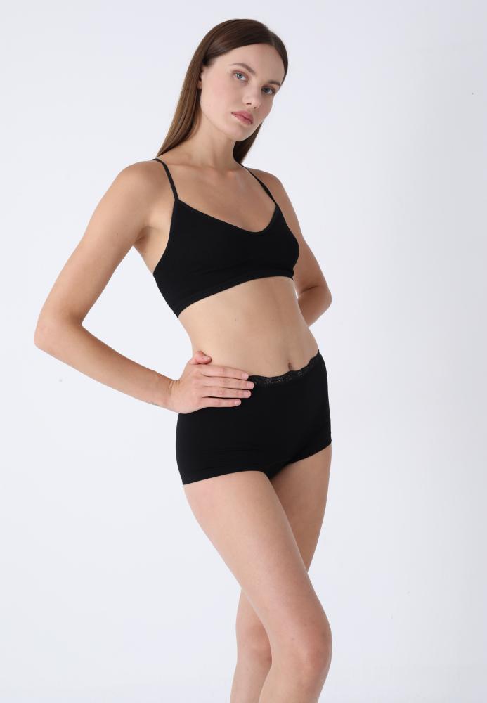 Boxeri Dama cu Dantela,Culoare Negru,Engros