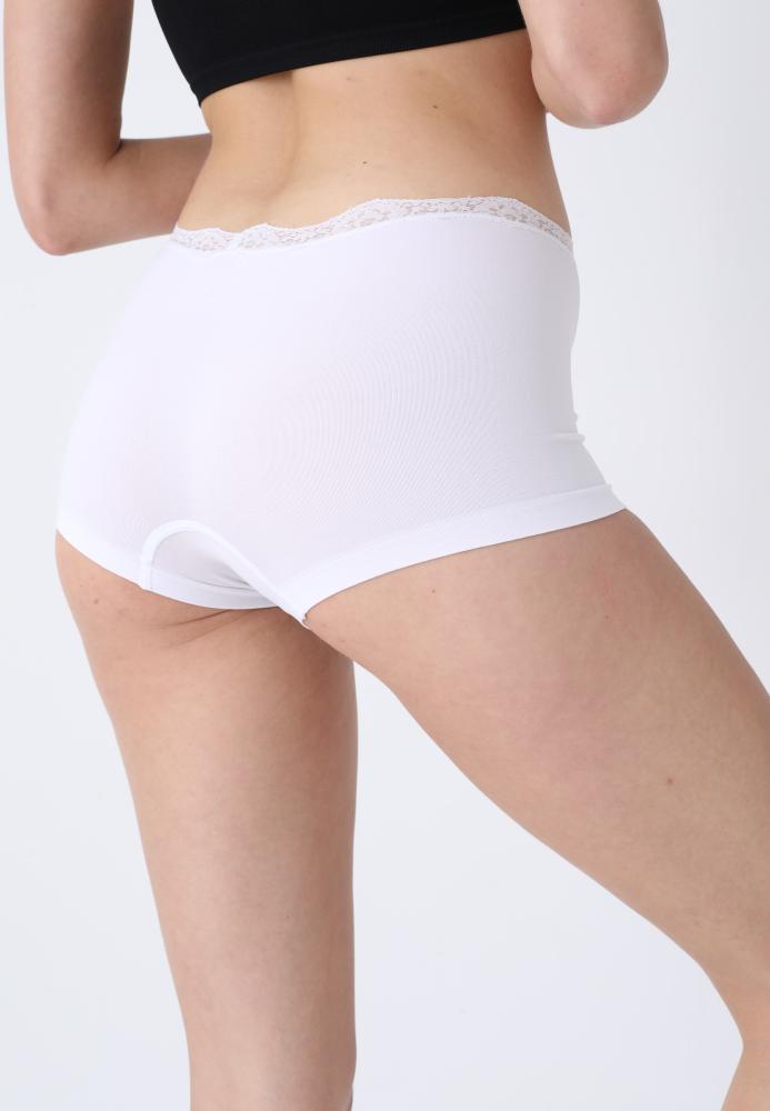 Boxeri Dama cu Dantela,Culoare Alb,Engros