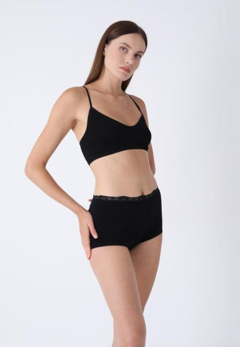 Boxeri Dama cu Dantela,Culoare Negru,Engros