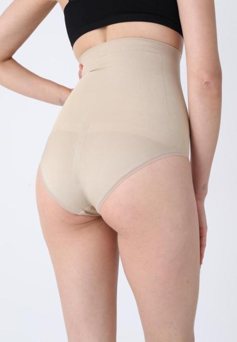 Corset Damă Clasic Modelator cu Bandă de Silicon si Talie Inaltă, Culoare Bej,Engros