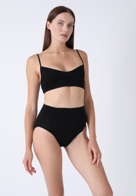 Corset Modelator Damă Clasic cu Talie înaltă , Push-up și Bandă Anti-Alunecare,Cuoare Negru,Engros