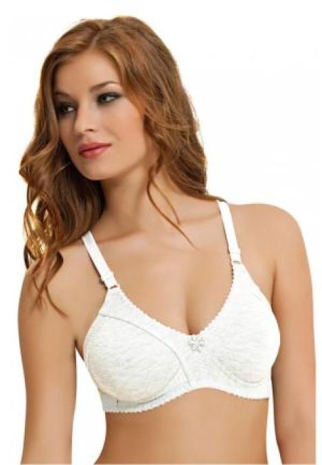 Sutien damă minimizer fără armătură, din bumbac, Alb Engros