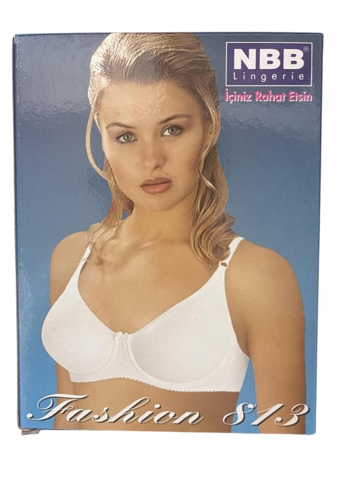 Sutien NBB cu push up și imprimeu subtil cu fundițe, culoare Alb Engros