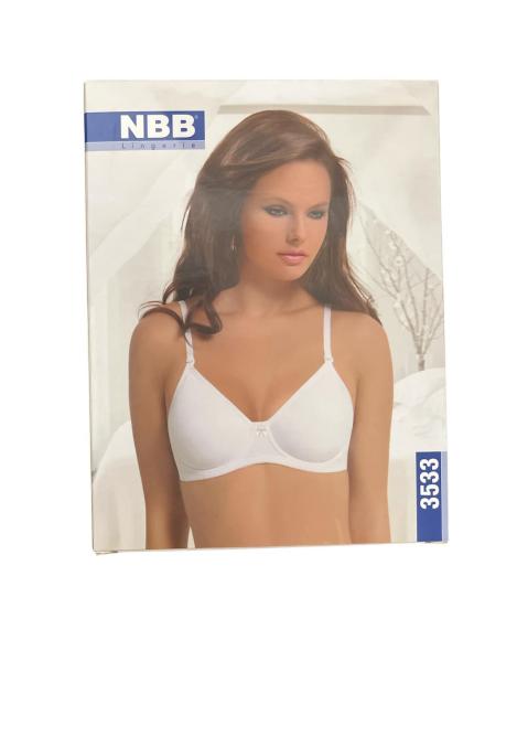 Sutien NBB damă cu balene și cupe moi, culoare Alb Engros