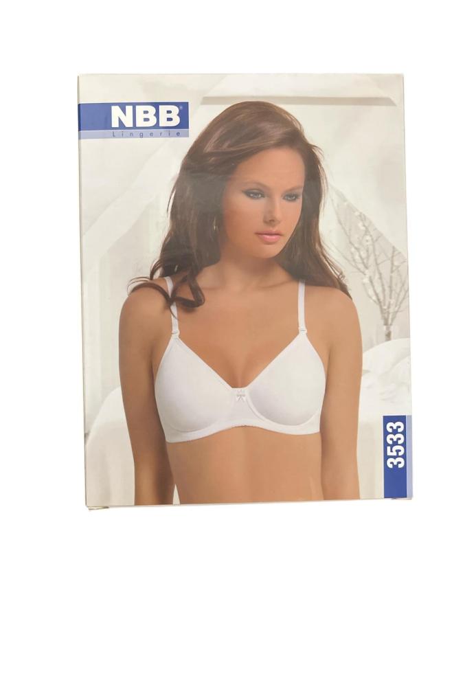 Sutien NBB damă cu balene și cupe moi, culoare Alb Engros