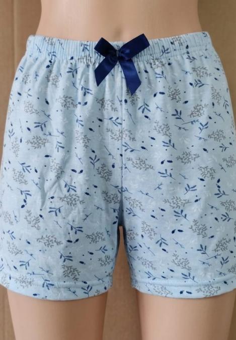 Pantalon scurt dama Serena,culoare bleu cu flori,Engros