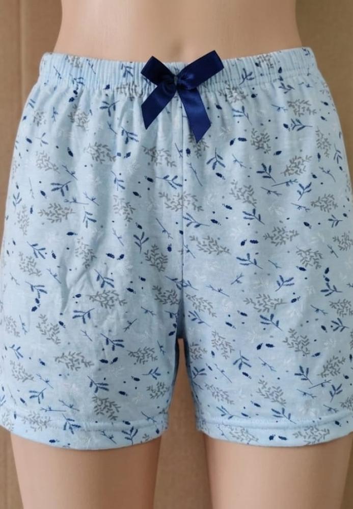 Pantalon scurt dama Serena,culoare bleu cu flori,Engros