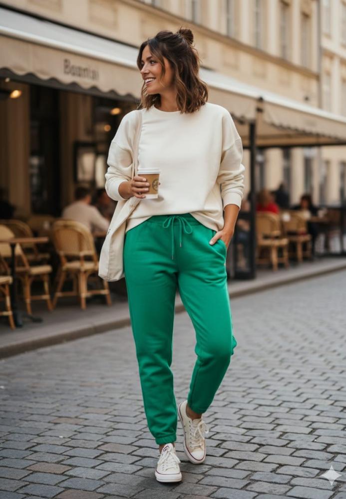 Pantaloni de trening damă,culoare verde cu elastic și șiret,Engros