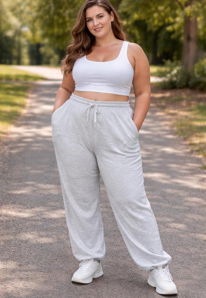 Pantaloni de trening dama big size ,vatuiti interior,culoare gri, Engros