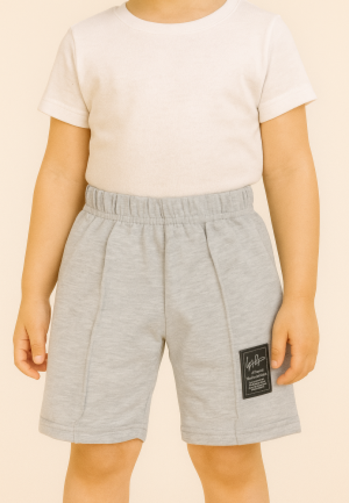 Pantaloni scurți sport copii cu dungă decorativă,Culoare Gri,Engros