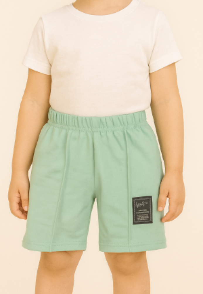 Pantaloni scurți sport copii cu dungă decorativă,Culoare Verde Deschis,Engros