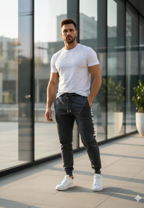 Pantaloni de sport barbat ,culoare gri inchis,Engros