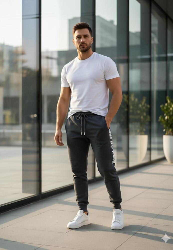 Pantaloni de sport barbat ,culoare gri inchis,Engros