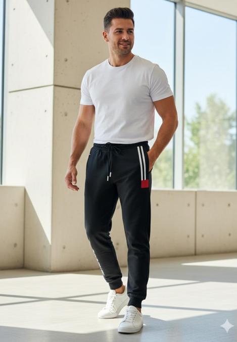 Pantaloni de sport barbat ,culoare negru,Engros