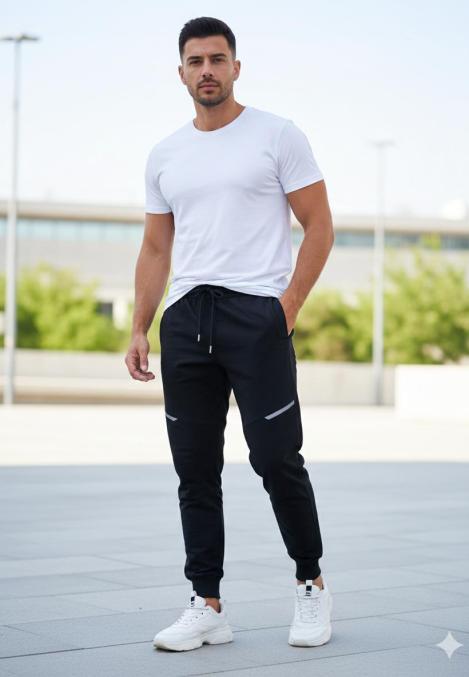 Pantaloni de sport barbat ,culoare negru,Engros