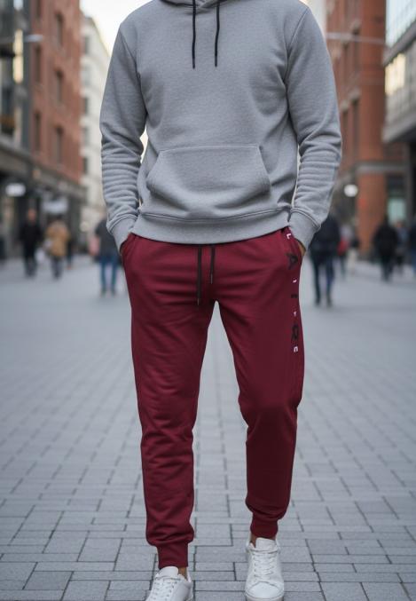 Pantaloni de sport barbat ,culoare visiniu,Engros