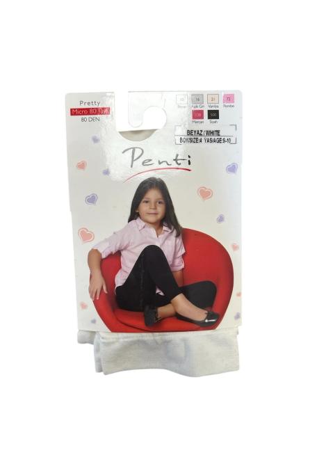 Colant fetite Penti Pretty ,,Micro 80 Tayt'', 80 Den Alb ,Engros
