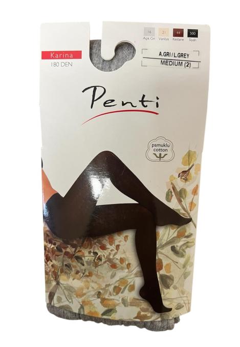 Dres damă Penti 180 DEN ,,Karina''- cu model, Culoare gri ,Engros