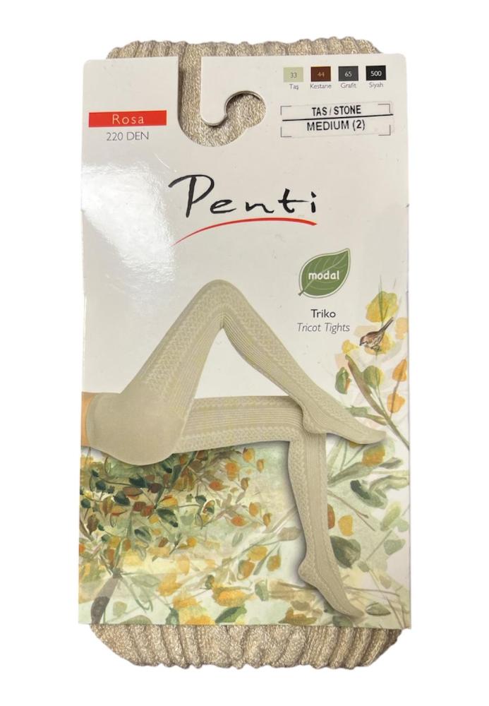 Dres damă Penti 220 DEN ,,Rosa''- cu model croșetat, Culoare bej,Engros