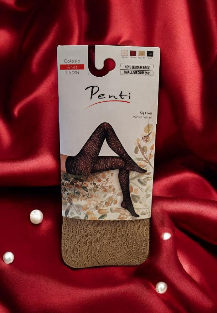 Dres damă Penti Anet, plasă fină, 210 DEN, culoare bej – En-gros