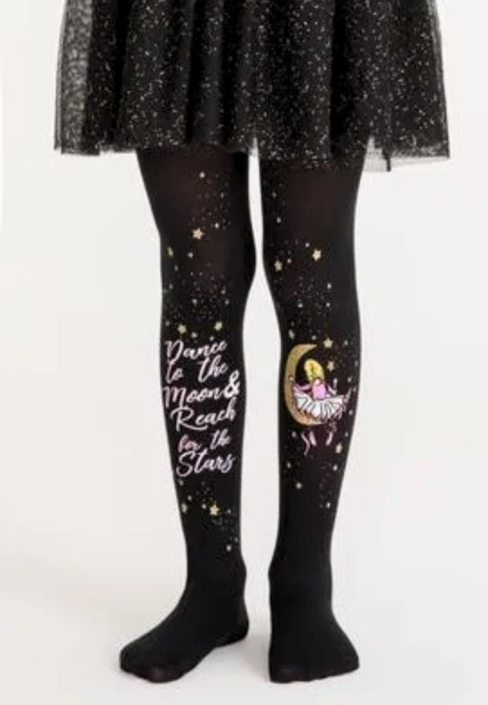 Dres fetițe Penti Pretty Dream Fairy”, negru, cu imprimeu adorabil cu fetiță și lună cu stele sclipitoare. Engros