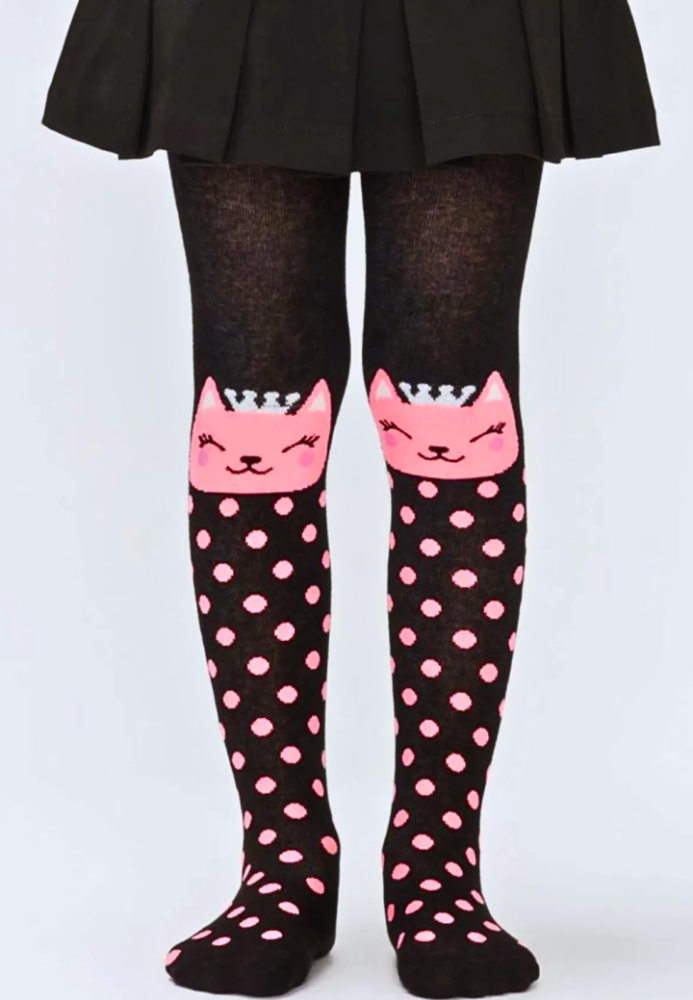 Dres fetițe Penti Pretty ,,Machka', bumbac- imprimeu pisicuță, Negru Engros