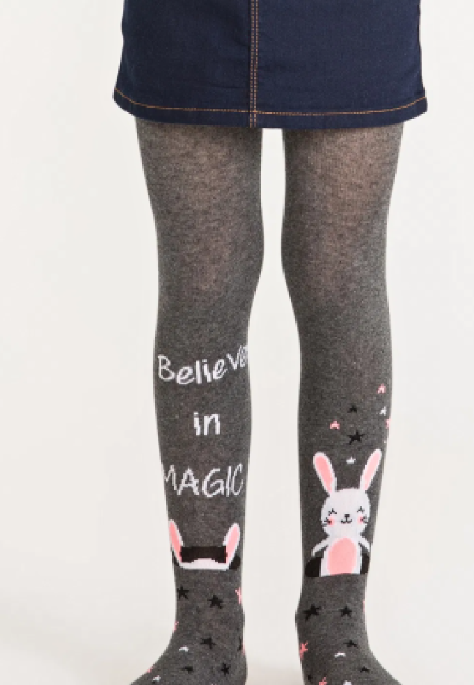 Dres fetițe Penti Pretty ,,Magic Bunny'', bumbac- imprimeu hazliu cu iepure, gri,Engros