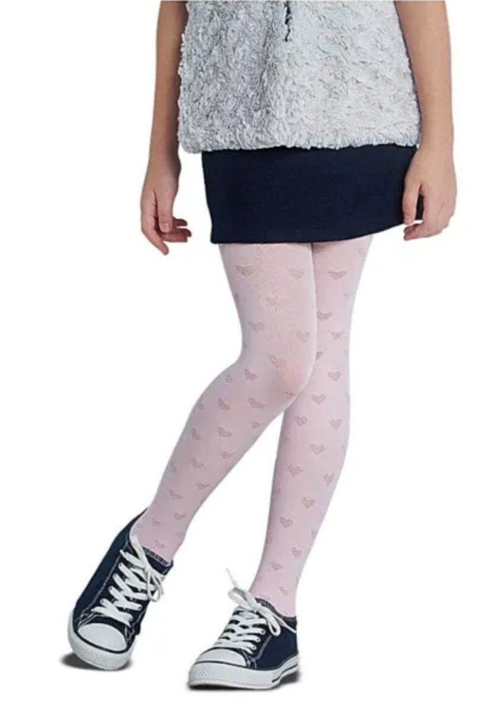 Dres fetițe Penti Pretty ,,Merla'' 80 DEN, imprimeu inimioare, Alb Engros