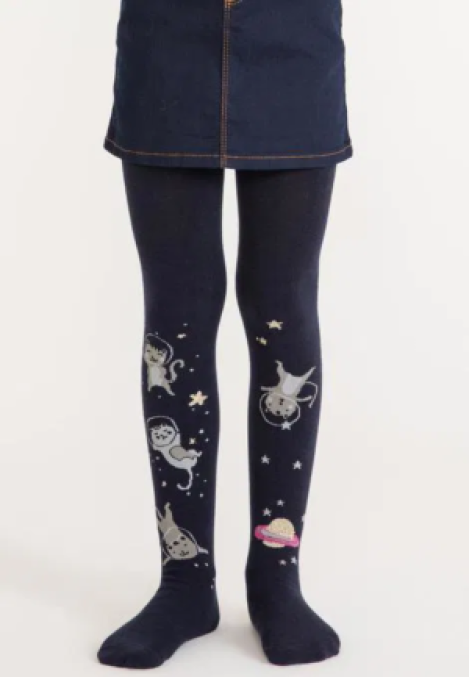 Dres fetițe Penti Young „Cat Galaxy'', bumbac- mat, opac, bleumarin, Engros