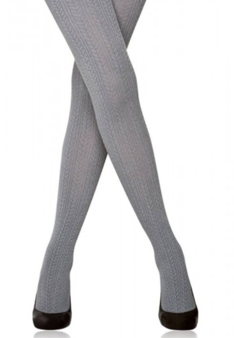 Dres Penti „Perla” 180 DEN- Bumbac, imprimeu croșetat,Culoare gri ,Engros