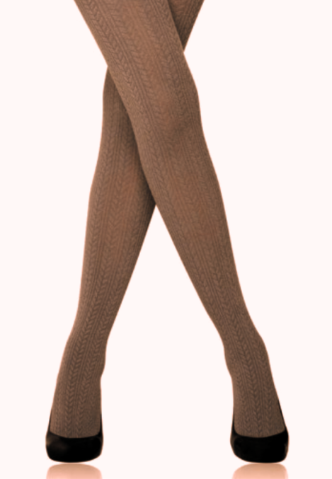 Dres Penti „Perla” 180 DEN- Bumbac, imprimeu croșetat,Culoare maro,Engros