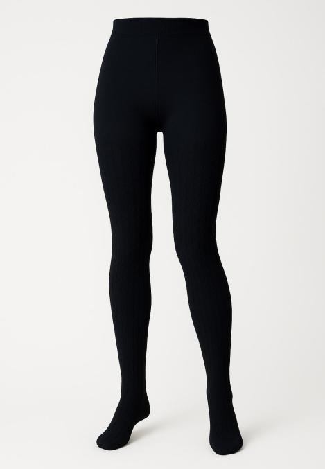 Dres Penti „Perla” 180 DEN- Bumbac, imprimeu croșetat,Culoare Negru,Engros