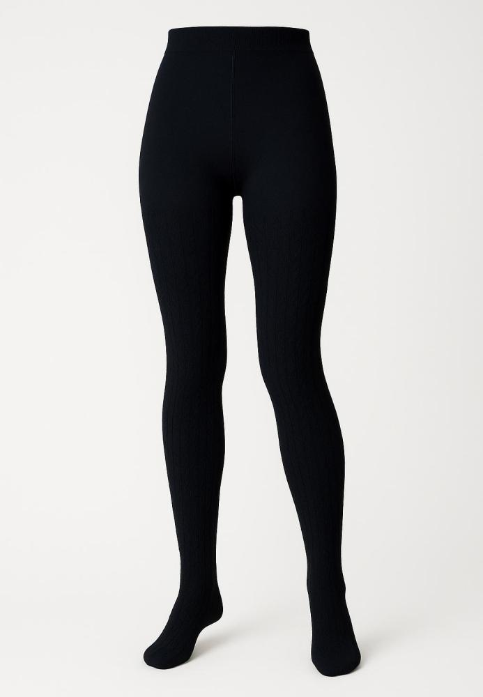 Dres Penti „Perla” 180 DEN- Bumbac, imprimeu croșetat,Culoare Negru,Engros