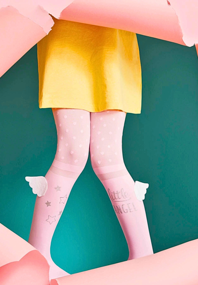 Dres fetițe Penti Young ,,Little Angel'', 50 den- imprimeu steluțe, roz Engros