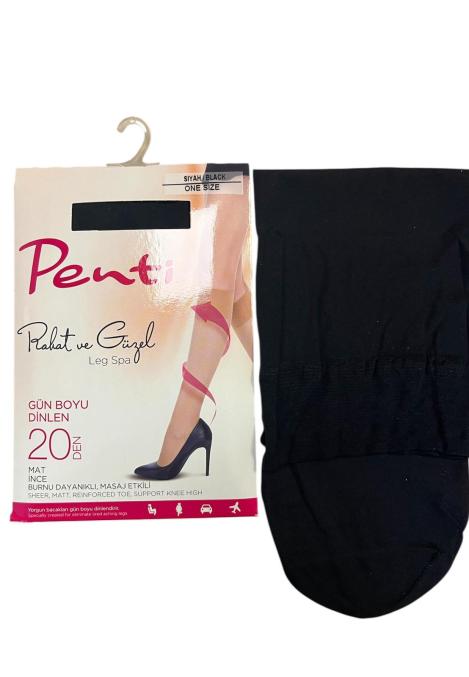Sosete pana la genunchi Penti, Gün Boyu Dinlen, FIT 20 den,Negru,Engros