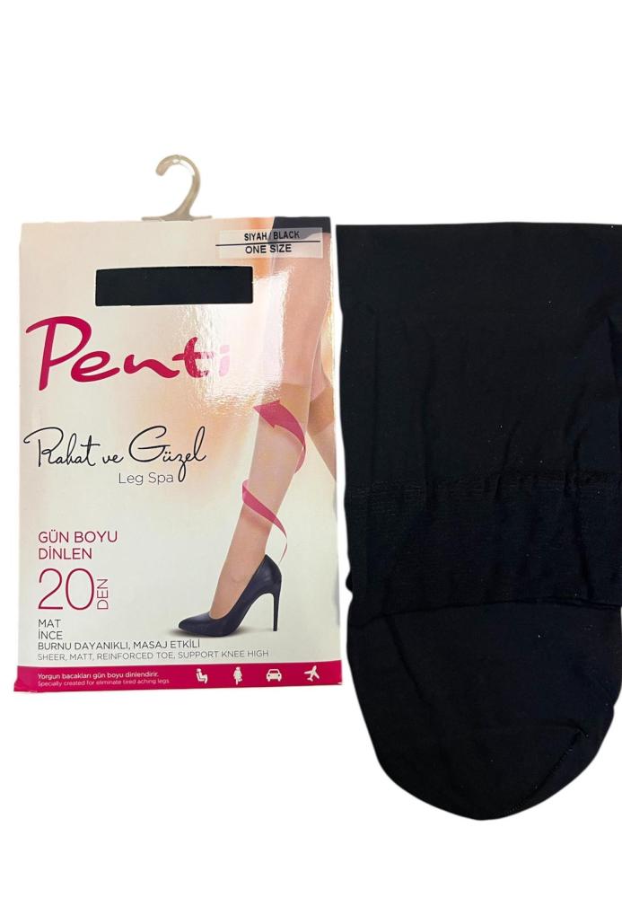 Sosete pana la genunchi Penti, Gün Boyu Dinlen, FIT 20 den,Negru,Engros